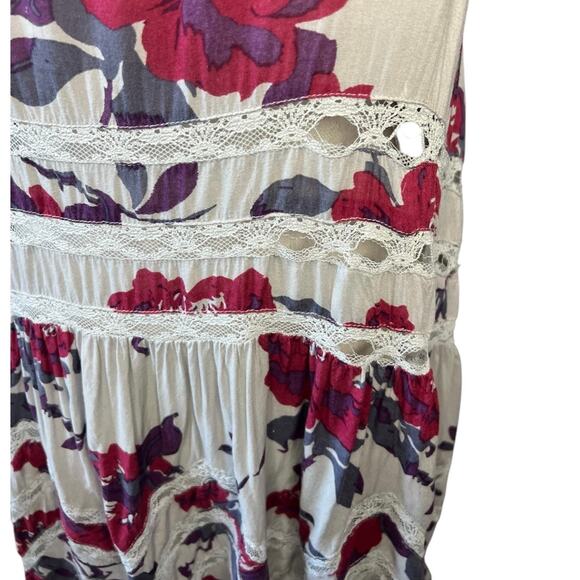 Free People Intimately Free People Slip Dress Floral Voile and Lace Trapeze boho - Picture 5 of 7